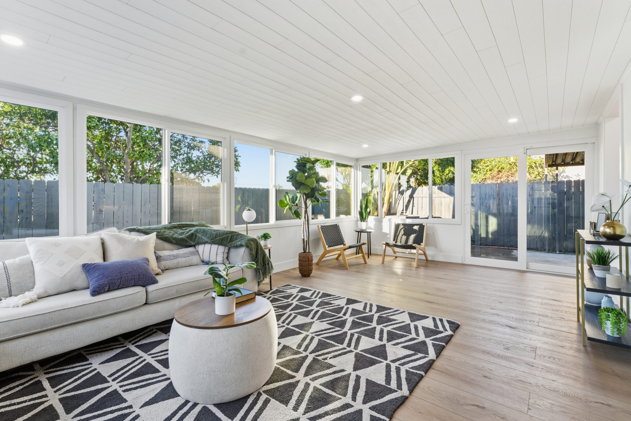 Large living lounge with natural lighting San Diego property